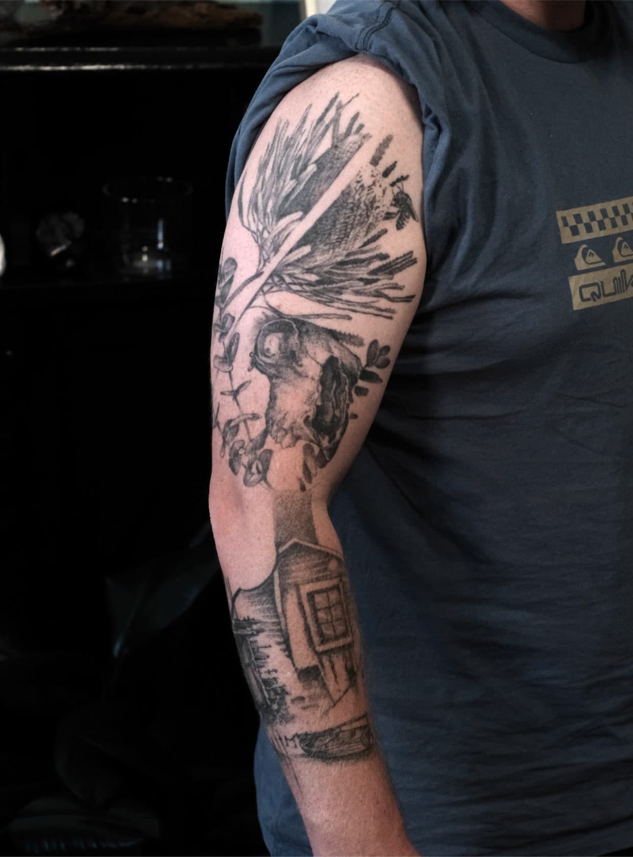 Healed tattoo by Jak Rapmund - healed sleeve botanical